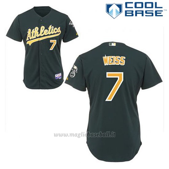 Maglia Baseball Uomo Oakland Athletics Walt Weiss 7 Verde Alterner Cool Base